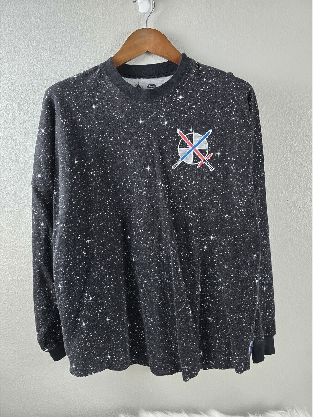 Disney Parks Star Wars Rise Of Skywalker Spirit Jersey Adult Med Blk Long Sleeve